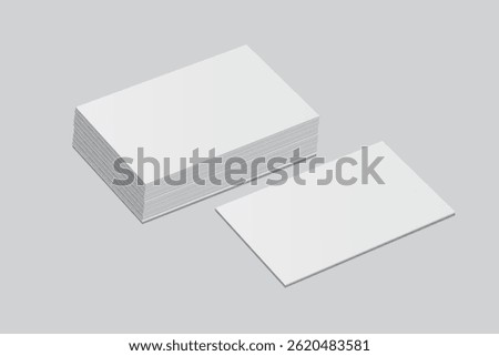 Vector Modern Blank rectangle business card or credit card mockup on the stack. Realistic template design for presentation branding identity, corporate, ads, personal, stationery, sheet, label, banner