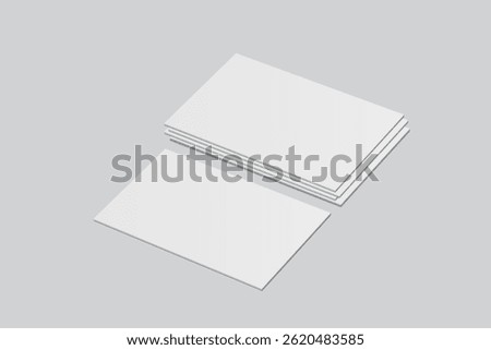 Vector Modern Blank rectangle business card or credit card mockup on the stack. Realistic template design for presentation branding identity, corporate, ads, personal, stationery, sheet, label, banner