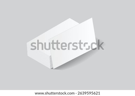 Vector Modern Blank rectangle business card or credit card mockup on the stack. Realistic template design for presentation branding identity, corporate, ads, personal, stationery, sheet, label, banner