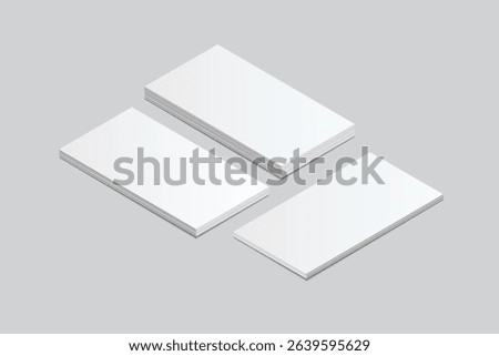 Vector Modern Blank rectangle business card or credit card mockup on the stack. Realistic template design for presentation branding identity, corporate, ads, personal, stationery, sheet, label, banner