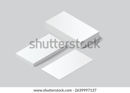 	
Vector Modern Blank rectangle business card or credit card mockup on the stack. Realistic template design for presentation branding identity, corporate, ads, personal, stationery, sheet, label
