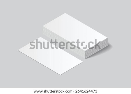 Vector Modern Blank rectangle business card or credit card mockup on the stack. Realistic template design for presentation branding identity, corporate, ads, personal, stationery, sheet, label, banner