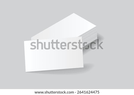 Vector Modern Blank rectangle business card or credit card mockup on the stack. Realistic template design for presentation branding identity, corporate, ads, personal, stationery, sheet, label, banner