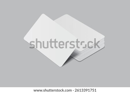 Vector Modern Blank rounded business card or credit card mockup on the stack. Realistic template design for presentation branding identity, corporate, ads, personal, stationery, sheet, label, banner
