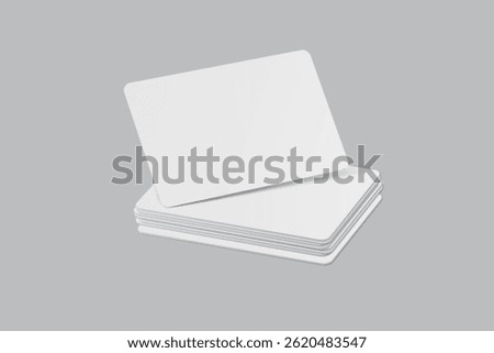 Vector Modern Blank rounded business card or credit card mockup on the stack. Realistic template design for presentation branding identity, corporate, ads, personal, stationery, sheet, label, banner
