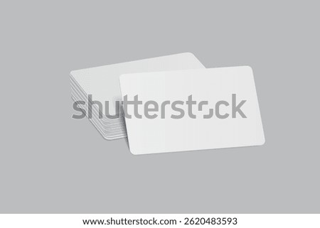 Vector Modern Blank rounded business card or credit card mockup on the stack. Realistic template design for presentation branding identity, corporate, ads, personal, stationery, sheet, label, banner
