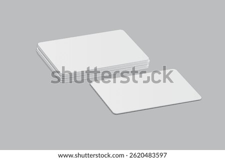 Vector Modern Blank rounded business card or credit card mockup on the stack. Realistic template design for presentation branding identity, corporate, ads, personal, stationery, sheet, label, banner
