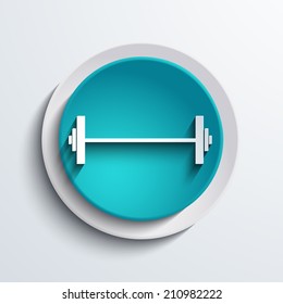 vector modern blue barbell circle icon. Web element design