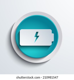 vector modern blue battery circle icon. Web element design