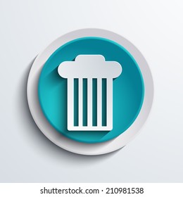 vector modern blue bin circle icon. Web element design