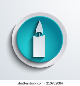 vector modern blue candle circle icon. Web element design