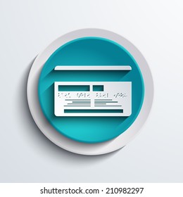 vector modern blue card circle icon. Web element design