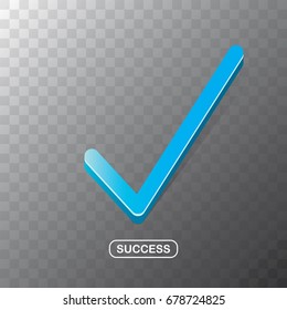 vector modern blue check mark icon isolated on transparent background