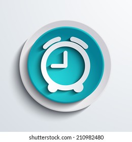 vector modern blue clock circle icon. Web element design