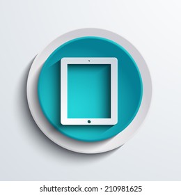 vector modern blue computer tablet circle icon. Web element design
