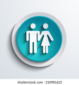 vector modern blue couple circle icon. Web element design