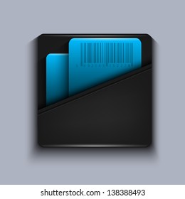 Vector modern blue icon on gray background. Eps10