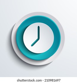 vector modern blue time circle icon. Web element design