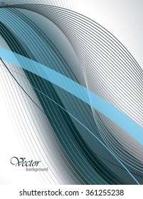 Vector Modern Blue Wavy Background. Eps10.