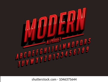 Vector of modern bold font and alphabet Vector of modern bold font and alphabet