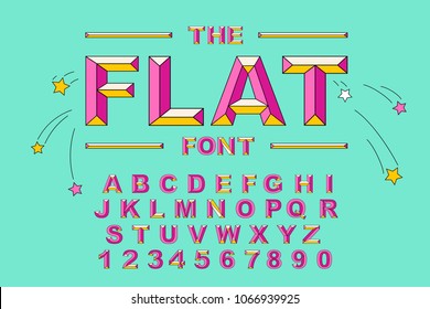 Vector of modern bold font and alphabet. Vintage Alphabet vector 80's, 90's Old style graphic set. Retro Chiseled Alphabet Vector Font. Type letters, numbers. Chiseled block letters