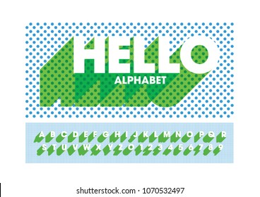 Vector of modern bold font and alphabet