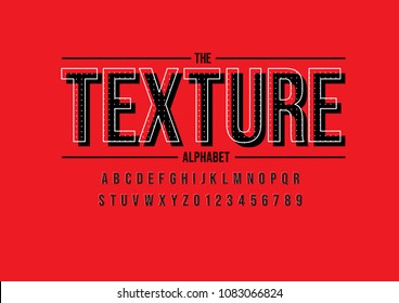 Vector of modern bold font and alphabet