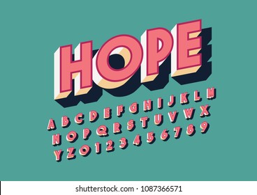 Vector of modern bold font and alphabet