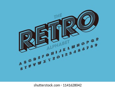Vector of modern bold font and alphabet