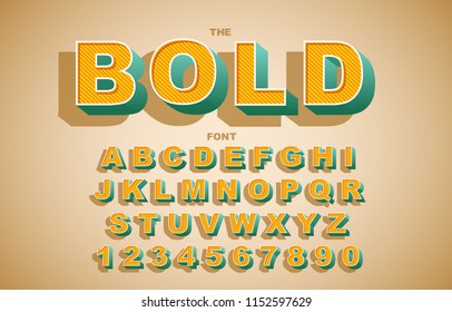 Vector of modern bold font and alphabet. Vintage Alphabet vector. Retro Chiseled Alphabet Vector Font. Type letters, numbers. Chiseled block letters