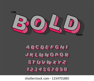 Vector of modern bold font and alphabet. Vintage Alphabet vector 80's, 90's Old style graphic set. Retro Chiseled Alphabet Vector Font. Type letters, numbers. Chiseled block letters
