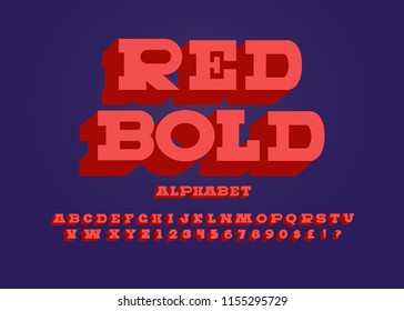 Vector of modern bold font and alphabet