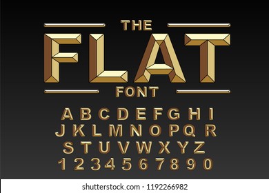 Vector of modern bold font and alphabet. Vintage Gold vector 80's, 90's Old style graphic set. Retro Chiseled Alphabet Vector Font. Type letters, numbers. Chiseled block letters