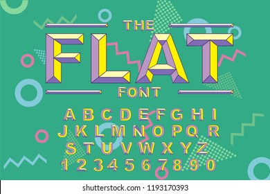 Vector of modern bold font and alphabet. Vintage Alphabet vector 80's, 90's Old style graphic set. Retro Chiseled Alphabet Vector Font. Type letters, numbers. Chiseled block letters