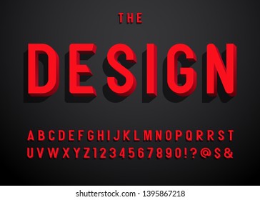 Vector of modern bold font and alphabet