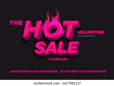 Vector of modern bold font and alphabet. promotion, sale, valentine day, banner, poster font template