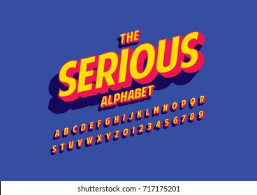 Vector of modern bold font and alphabet