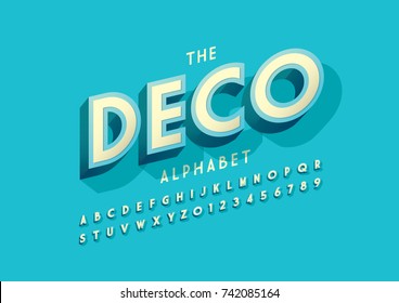 Vector of modern bold font and alphabet