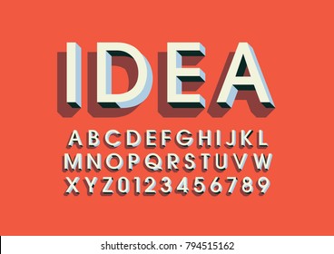 Vector of modern bold font and alphabet
