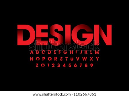 Vector of modern bold font and alphabet