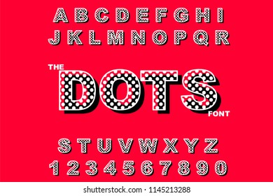 Vector of modern bold font. Dots alphabet