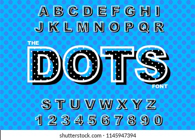 Vector of modern bold font. Dots alphabet