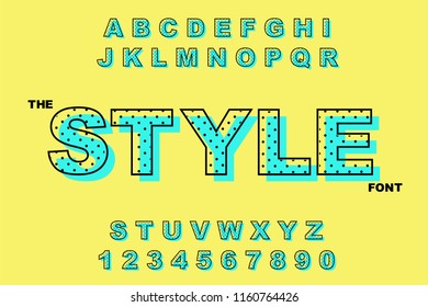 Vector of modern bold font. Dots alphabet