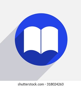 Vector modern book circle icon with shadow