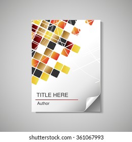 Vector modern book cover, brochure, flyer - design template for documents and reports with squared abstract background