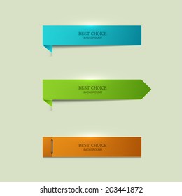 vector modern bookmarks element design. Creative banners set. 3 variants. Eps10