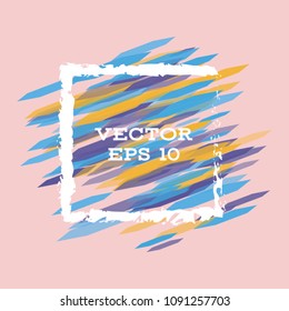 Vector modern bright frame for text. Dynamic stylish geometric frame. Element for the design of business cards, invitations, gift cards, leaflets, brochures, posters, discounts and sales.
