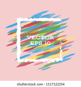 Vector modern bright frame for text. Dynamic stylish geometric frame. Element for the design of business cards, invitations, gift cards, leaflets, brochures, posters, discounts and sales.