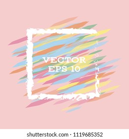 Vector modern bright frame for text. Dynamic stylish geometric frame. Element for the design of business cards, invitations, gift cards, leaflets, brochures, posters, discounts and sales.