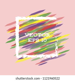 Vector modern bright frame for text. Dynamic stylish geometric frame. Element for the design of business cards, invitations, gift cards, leaflets, brochures, posters, discounts and sales.